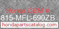 Honda 64815-MFL-690ZB genuine part number image