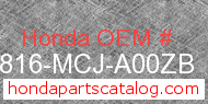 Honda 64816-MCJ-A00ZB genuine part number image