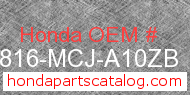 Honda 64816-MCJ-A10ZB genuine part number image