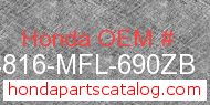 Honda 64816-MFL-690ZB genuine part number image