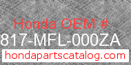 Honda 64817-MFL-000ZA genuine part number image