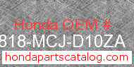 Honda 64818-MCJ-D10ZA genuine part number image