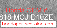 Honda 64818-MCJ-D10ZE genuine part number image