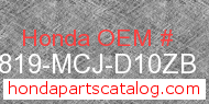Honda 64819-MCJ-D10ZB genuine part number image