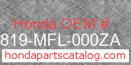 Honda 64819-MFL-000ZA genuine part number image
