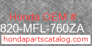 Honda 64820-MFL-760ZA genuine part number image
