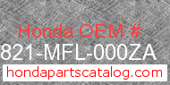 Honda 64821-MFL-000ZA genuine part number image