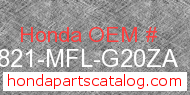 Honda 64821-MFL-G20ZA genuine part number image