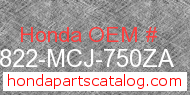 Honda 64822-MCJ-750ZA genuine part number image