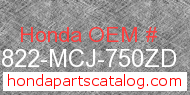 Honda 64822-MCJ-750ZD genuine part number image