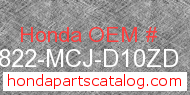 Honda 64822-MCJ-D10ZD genuine part number image