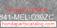 Honda 64841-MEL-D30ZC genuine part number image