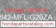 Honda 64842-MFL-G20ZA genuine part number image