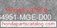 Honda 64951-MGE-D00 genuine part number image