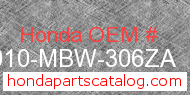 Honda 77010-MBW-306ZA genuine part number image