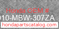 Honda 77010-MBW-307ZA genuine part number image
