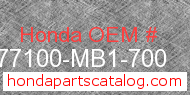 Honda 77100-MB1-700 genuine part number image
