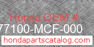 Honda 77100-MCF-000 genuine part number image