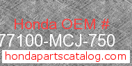 Honda 77100-MCJ-750 genuine part number image