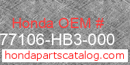 Honda 77106-HB3-000 genuine part number image