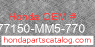 Honda 77150-MM5-770 genuine part number image
