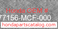 Honda 77156-MCF-000 genuine part number image