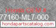 Honda 77160-ML7-000 genuine part number image