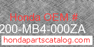 Honda 77200-MB4-000ZA genuine part number image
