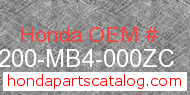 Honda 77200-MB4-000ZC genuine part number image