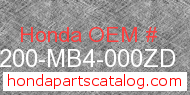 Honda 77200-MB4-000ZD genuine part number image