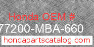 Honda 77200-MBA-660 genuine part number image