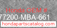 Honda 77200-MBA-661 genuine part number image
