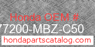 Honda 77200-MBZ-C50 genuine part number image