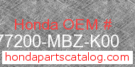Honda 77200-MBZ-K00 genuine part number image
