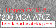 Honda 77200-MCA-A70Z genuine part number image