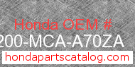Honda 77200-MCA-A70ZA genuine part number image