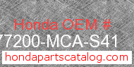 Honda 77200-MCA-S41 genuine part number image