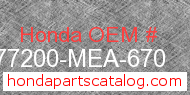 Honda 77200-MEA-670 genuine part number image
