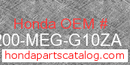 Honda 77200-MEG-G10ZA genuine part number image