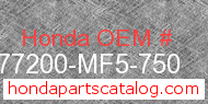 Honda 77200-MF5-750 genuine part number image