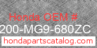 Honda 77200-MG9-680ZC genuine part number image