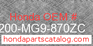 Honda 77200-MG9-870ZC genuine part number image