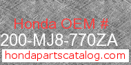 Honda 77200-MJ8-770ZA genuine part number image
