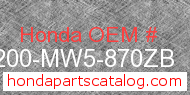 Honda 77200-MW5-870ZB genuine part number image
