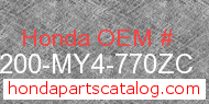 Honda 77200-MY4-770ZC genuine part number image