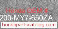 Honda 77200-MY7-650ZA genuine part number image