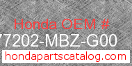 Honda 77202-MBZ-G00 genuine part number image