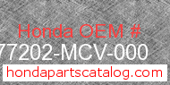 Honda 77202-MCV-000 genuine part number image