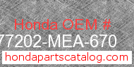 Honda 77202-MEA-670 genuine part number image