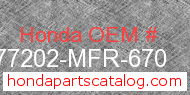 Honda 77202-MFR-670 genuine part number image